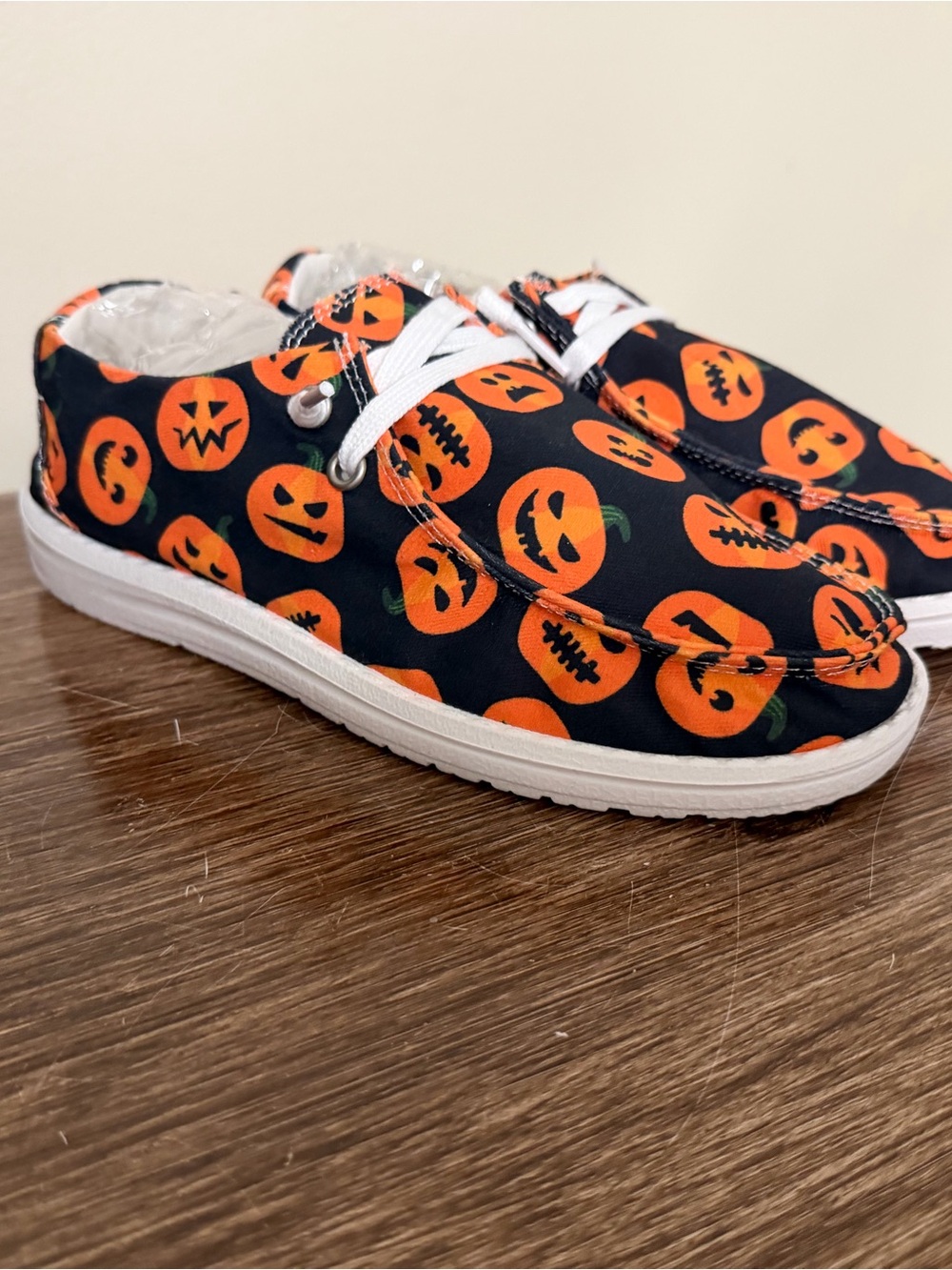 Halloween Pumpkin Print Casual Sneakers - Black & Orange